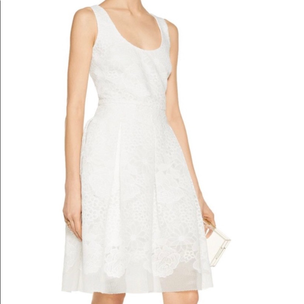 Badgley Mischka Embroidered honeycomb mesh